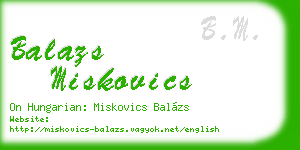 balazs miskovics business card