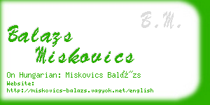 balazs miskovics business card